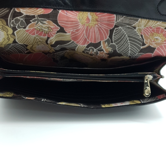 Vintage Wilson Accessories Australia Black Leather Mulit Compartment Crossbody - Picture 6 of 16